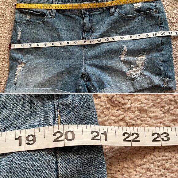 ANA A New Approach Womens Jean Denim Shorts Sz 32 14P Distressed Folded Hem - Picture 5 of 8